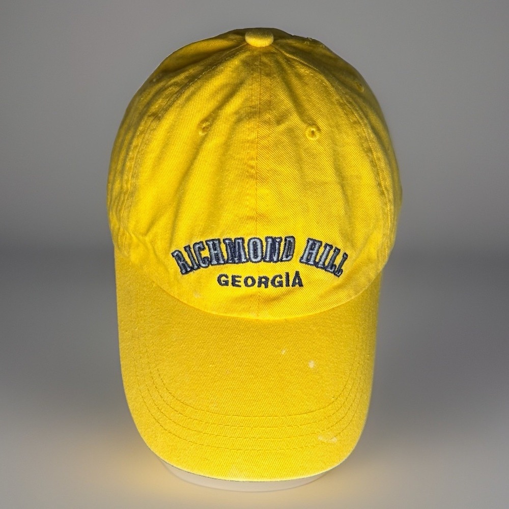 Caps Richmond Hill Georgia Hat Yellow Souvenir Dad Cap Hook and Loop Flaws OSFA
